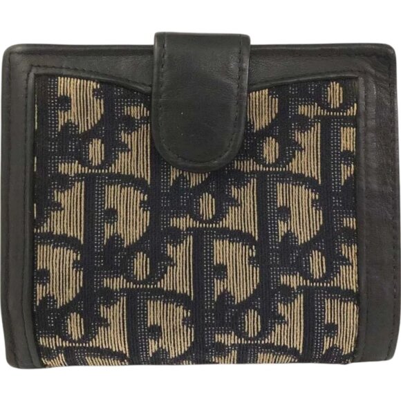 (L1) Authentic Christian Dior Wallet Oblique Trotter Beige PVC Luxury Vintage De - Picture 1 of 9
